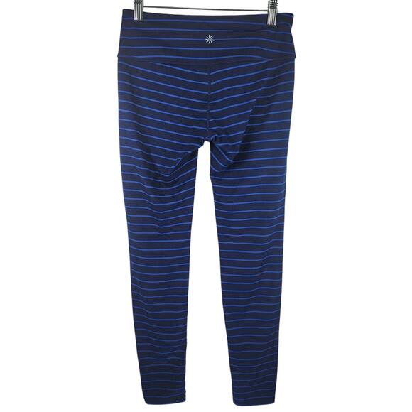 Athleta  Women Navy Blue Strip Athletic Leggings S - Picture 2 of 3
